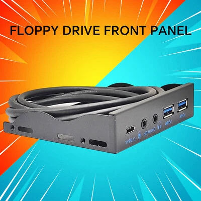 3,5 Zoll USB3.2 Gen2 Diskettenlaufwerk Frontplatte 10Gbps mit Audio Port USB-C PortU8ju - Bild 1 von 4