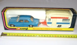 1975 Mettoy Corgi Mercedes Benz 240D + Touring Caravan Set No. GS24 In Orig. Box - Picture 1 of 14