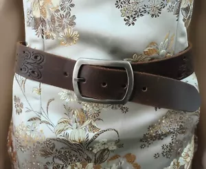 Loop Embossed Leather Belt - Picture 1 of 4