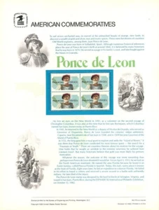 Panel de estampillas conmemorativas #175 20c Ponce de León #2024 USPS - Imagen 1 de 1