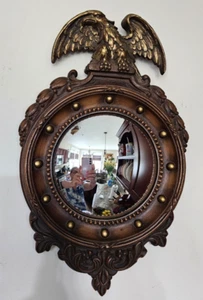 Beautiful Vintage Syroco Wall Mirror Eagle Convex Porthole 13x7 Plastic - Picture 1 of 5