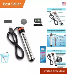 2000W Portable Immersion Water Heater with LCD Thermometer for Pools & Baths - Picture 1 of 8