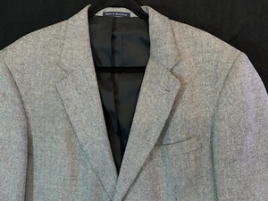 Lands End 42L Mens Sport Coat Blazer Jacket Silk Wool Blend Gray - Picture 1 of 19