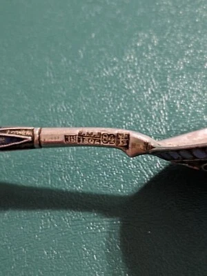 Cuchara de té o kvosh de plata dorada imperial rusa de 1896 Foto 1 de 4