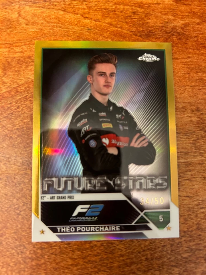 Formula 1 Topps chrome 2023 Theo Pourchaire gold #78, /50 - Image 1 of 3