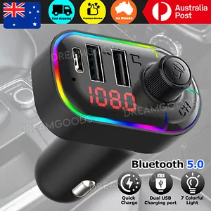 Bluetooth 5.0 Radio Car Kit Wireless FM Transmitter Dual USB Charger MP3 - Picture 1 of 9