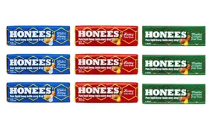 HONEES Cough Drops - 3 of Each Flavor, Milk, Menthol, Honey Filled (9 Pack) Sale - Picture 1 of 6