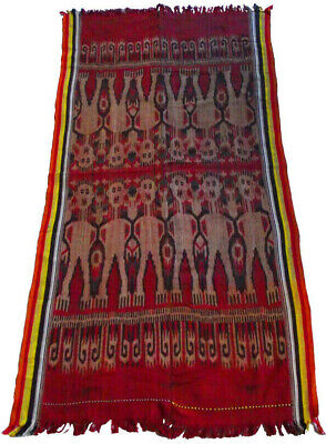 Echter Alter Ikat Borneo Webtuch Wandtuch Wandbehang Decke Tuch Tagesdecke • 99€