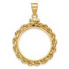 1908-1929 US $5 Indian Half Eagle Screw Top Knotted Rope Coin Bezel in 14k Gold