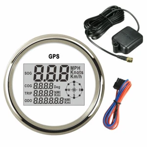 85mm GPS white speedometer odo trip mph kmh knots cog for car truck boat red led - Picture 1 of 8