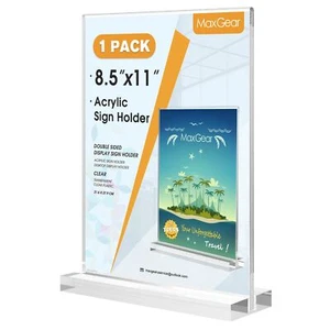 Soporte para letreros de acrílico 8,5 X 11 pulgadas paquete de 1 - Imagen 1 de 7