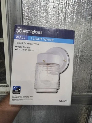 Westinghouse 66878 Patina White 1-Light Wall Lantern 7-1/2 H x 4-1/2 D in. - Image 1 of 4