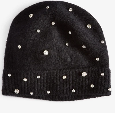 Gorro tejido Charter Club 100 % cachemir estrás - negro - rt $119 Foto 1 de 4