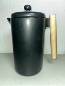 World Market Ceramic French Press Coffee Maker 34oz Black Wood Handle - Picture 1 of 7