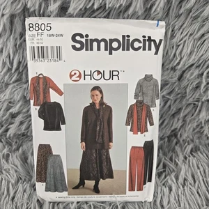 Simplicity Pattern 8805 Top Skirt Pants Scarf Separates Plus Size 18W-24W Uncut - Picture 1 of 3