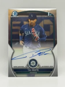 2023 Bowman Draft Tai Peete Chrome 1st Prospect Auto #CDA-TP Seattle Mariners RC - Picture 1 of 3