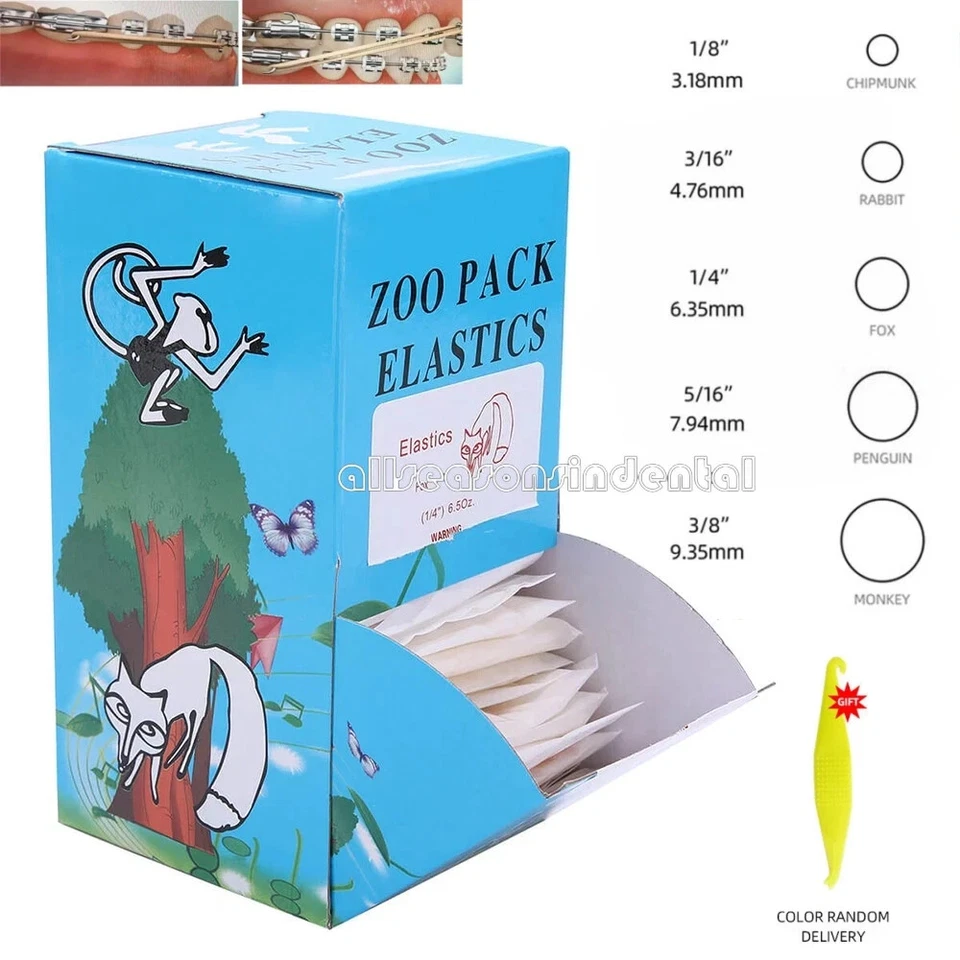 15 Options Dental Orthodontic Rubber Bands Elastics Latex Braces 3.5/5.0/6.5 Oz - Image 1 of 4