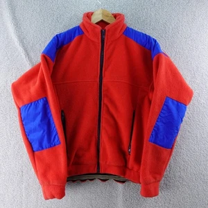 Chaqueta polar vintage LL Bean para mujer M cremallera completa rojo azul bloque de color retro - Imagen 1 de 5