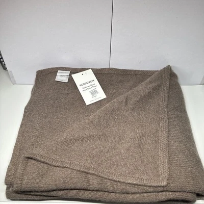 Cobertor de lã/cashmere NORDSTROM mistura jersey ponto 50"X60" marrom nogueira - Imagem 1 de 4