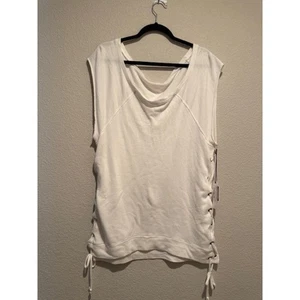 NWT StevieTees Lagos Active Sleeveless Sweatshirt Tunic Top Lace Up Sides L 1867 - Picture 1 of 7