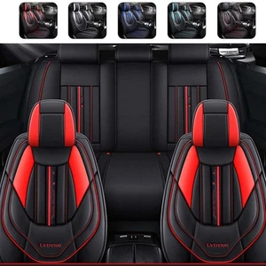 Juego completo de fundas de asiento de cubo de coche universal de 5 capas de cuero sintético cobertura completa - Imagen 1 de 17