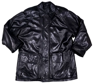 Coach men's Soft Supple Leather Parka Jacket Wool Lined Zip & Snap Brown XL - Picture 1 of 9