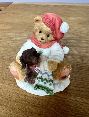 Cherished Teddies - Lee - Junge mit Welpe - RAR - NEU - NIE BENUTZT - Bild 1 von 4
