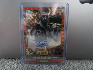 2025 Topps Chrome UFC ILIA TOPURIA Mark Of A Champion Orange Geo Auto 09/25 - Picture 1 of 2