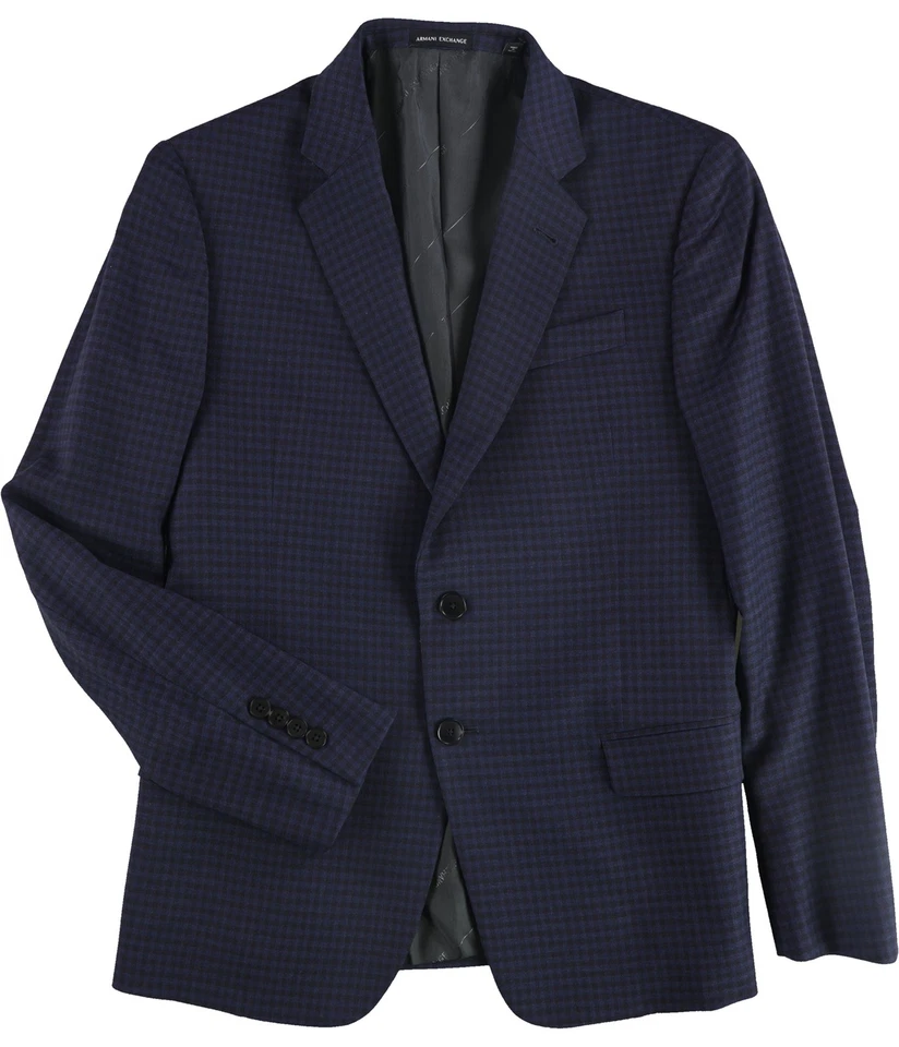Chaqueta Blazer Armani Para Hombre Caja Azul Alta Dos Botones Foto 1 de 1