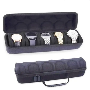 Hard 5 Slots Men's watch travel organizer case, compact watch box Fits All Wrist - Bild 1 von 7