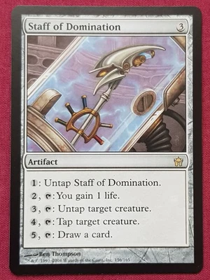 Magic The Gathering FIFTH DAWN STAFF OF DOMINATION artifact card MTG - Image 1 of 2