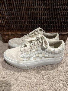 Vans Old Skool Platform Woven Blanc De Blanc Sneakers Unisex Men 6.5 Women 8 - Picture 1 of 12