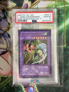 Yugioh 2005 Elemental Hero Flame Wingman DR3-EN215 Ultra Rare PSA 10 LOW POP - Picture 1 of 4