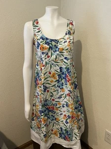 Women’s MOTHERHOOD MATERNITY Cotton Blue/orange Floral Sleeveless Dress Size M - Picture 1 of 9