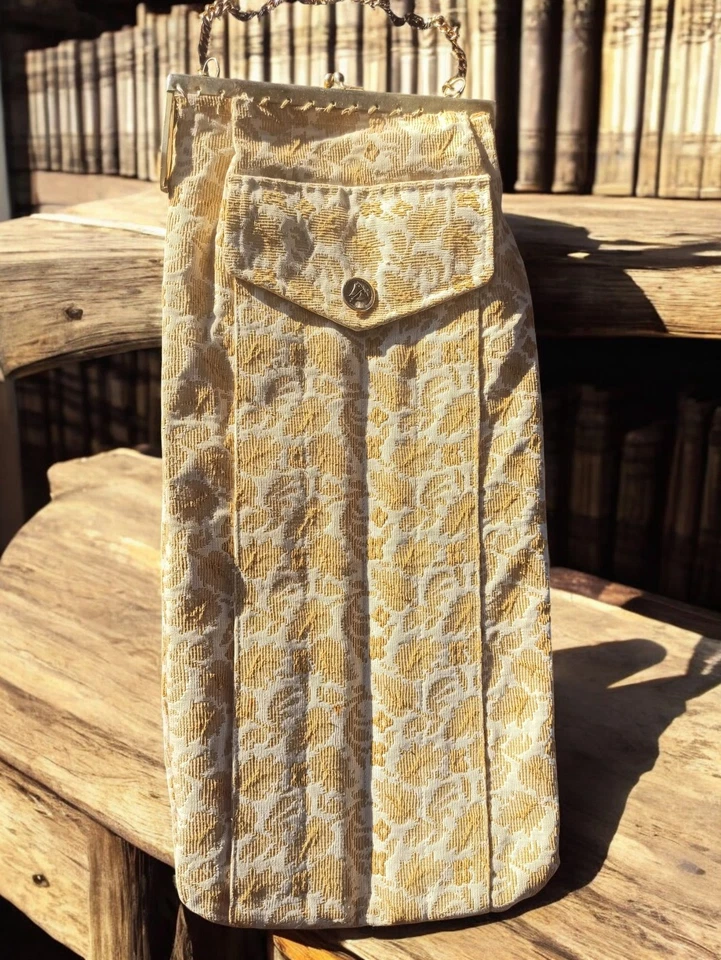 Grand sac de couture ancien vintage 45 cm rangement rétro pour accessoires - Photo 1/1