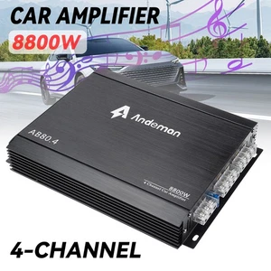 Amplificador coche 8800w 12V 4 canales clase A/B Andeman amplificador coche automóvil - Imagen 1 de 11