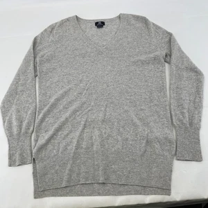 F&F Signature Women's Cashmere V-Neck Jumper Grey UK 14 - See Details - Picture 1 of 7
