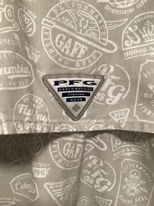 COLUMBIA Sportswear PFG Men (L) Mesh Vented Shirt Gray Cotton PFG Pattern INDIA - Picture 1 of 10
