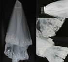 Bridal Veil Sequins Luxury Veil Appliques Lace Edge Long Wedding Veils with Comb