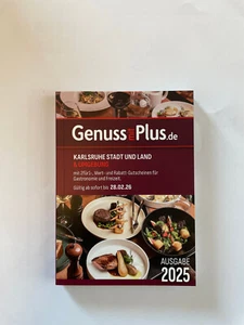 Gutscheinbuch Genuss mit Plus Karlsruhe 2025 - gültig bis 28. Februar 2026 - Bild 1 von 2