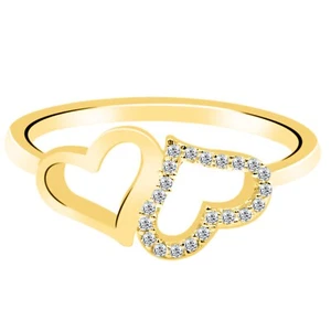 0.05Ct IGI Certified 100% Natural White Diamond Women's Ring In 14KT Yellow Gold - Picture 1 of 4