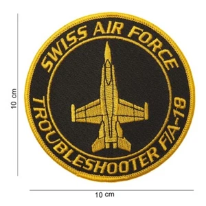 Aufnäher  Swiss Air Force  Troubleshooter F/A-18   ca 10 cm - Picture 1 of 1