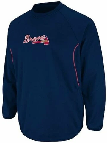 Atlanta Braves MLB Mens Majestic Therma Base Tech Fleece Navy Big & Tall Sizes Cover