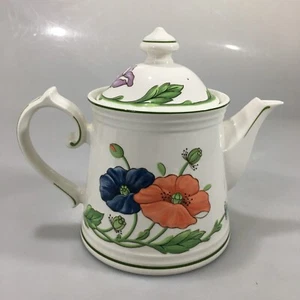 Tetera floral de porcelana Villeroy & Boch Amapola 4 tazas vintage - Imagen 1 de 7
