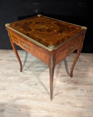 Table à Jeux En Marqueterie Style Louis XV - Photo 1/4