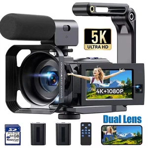 Videokamera 5K Doppellinse 56MP Camcorder WLAN Vlogging-Kamera DE~ IR-Nachtsicht - Bild 1 von 9