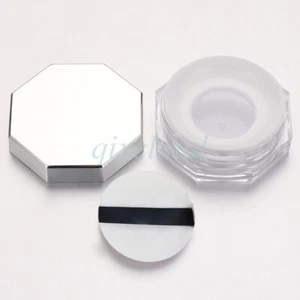 10g Plastic Empty Loose Powder Jar Puff Box Case Trip Sifter Container Cosmetic - Picture 1 of 12