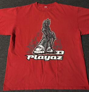 Vtg 90s Playaz Gangster Dog Faded Shirt XXL USA Graffiti Hip Hop Wu Wear Rap NYC