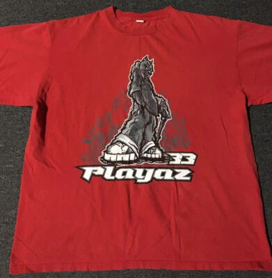 Vtg 90s Playaz Gangster Dog Faded Shirt XXL USA Graffiti Hip Hop Wu Wear Rap NYC - Image 1 of 4