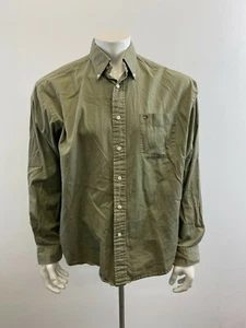 Tommy Hilfiger Men's Vintage Green Button Down Shirt Size Large Cotton  - Picture 1 of 4